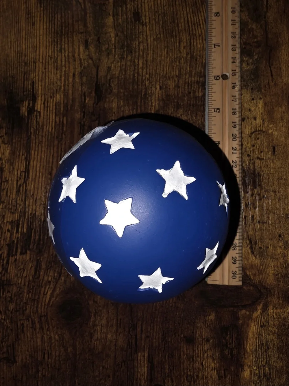 Ashland Red White Blue Striped and Star Decorative Spheres Set